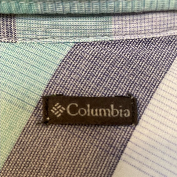 Columbia sportswear button up shirt roll-up sleeves hiking outdoors camp REI Lg - Picture 5 of 7